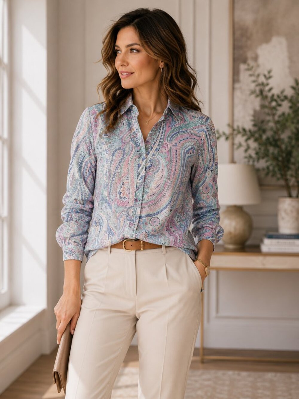 Talbots Multicolor Paisley Blouse